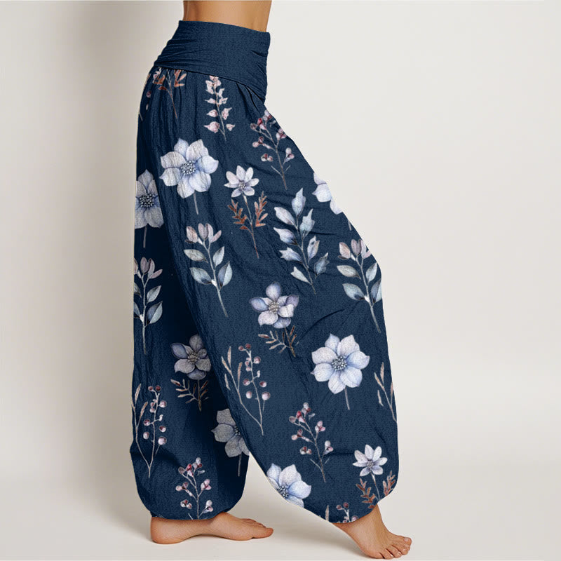 Buddha Stonesカジュアル 繊細な花柄 葉柄 レディース 伸縮性ウエスト ハーレムパンツ - image 6