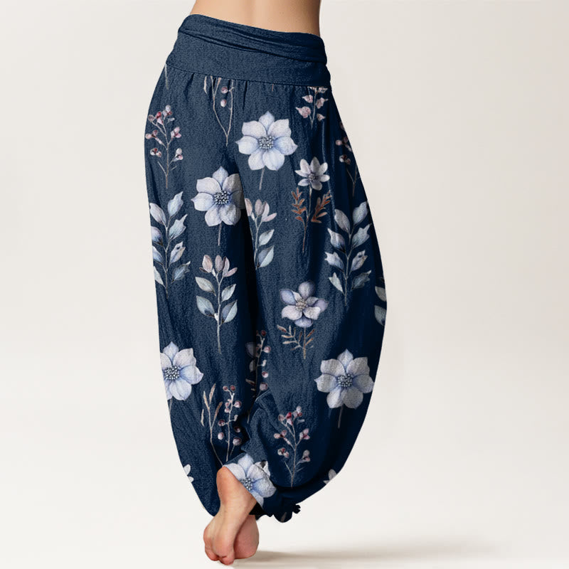 Buddha Stonesカジュアル 繊細な花柄 葉柄 レディース 伸縮性ウエスト ハーレムパンツ - image 7
