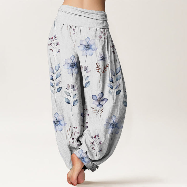 Buddha Stonesカジュアル 繊細な花柄 葉柄 レディース 伸縮性ウエスト ハーレムパンツ - image 10
