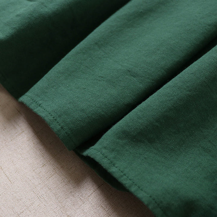 Buddha Stonesカジュアル アーティスティック 幾何学模様刺繍 ボタンフロント 長袖 ランタンスリーブ ミディドレス - image 6