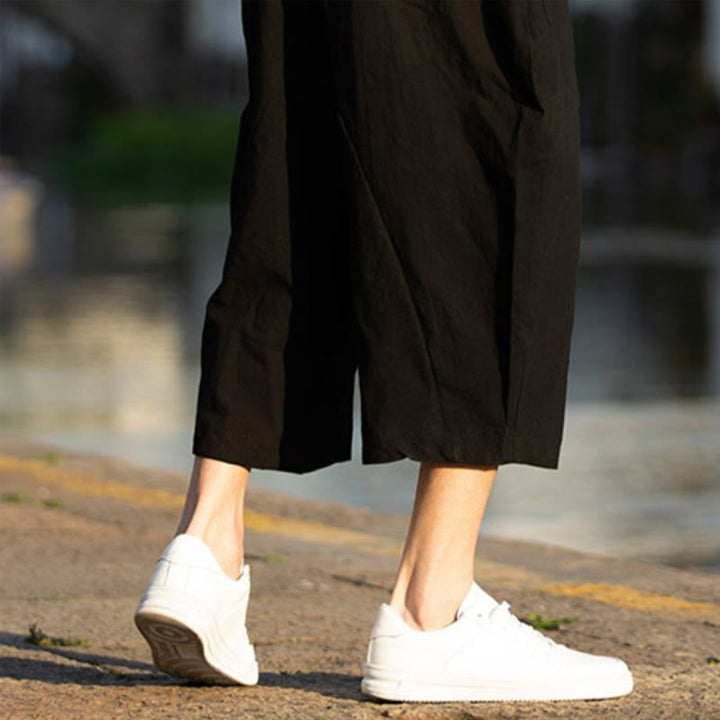 Buddha Stonesサマープレーンプリーツデザイン ドローストリング メンズ 7-8丈 コットンリネンパンツ ポケット付き - image 10