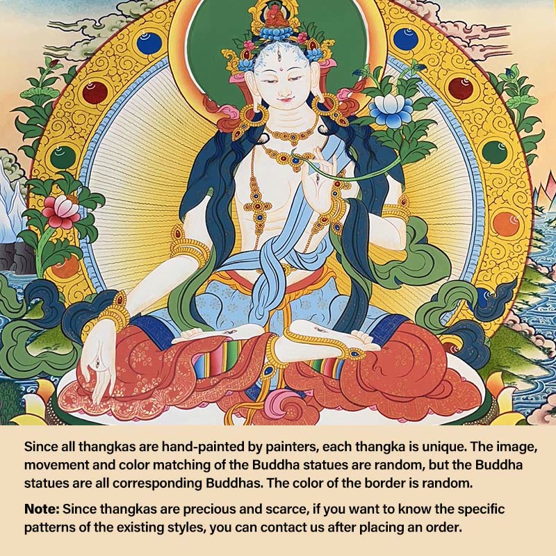 Buddha Stonesチベットタンカ画 黄色の富の神 緑の多羅観音 手作り装飾 ブラインドボックス（ランダムスタイル）