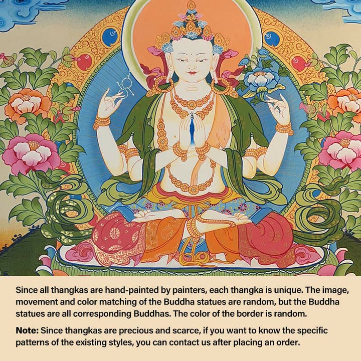 Buddha Stonesチベットタンカ画 黄色の富の神 緑の多羅観音 手作り装飾 ブラインドボックス（ランダムスタイル）