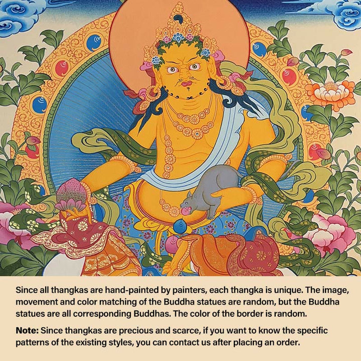 Buddha Stonesチベットタンカ画 黄色の富の神 緑の多羅観音 手作り装飾 ブラインドボックス（ランダムスタイル）