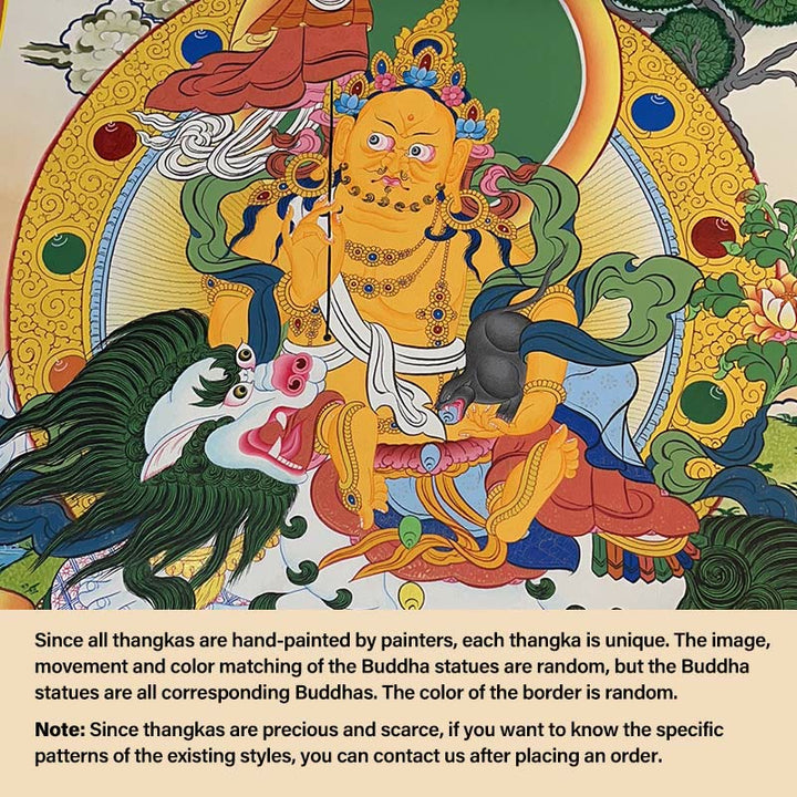 Buddha Stonesチベットタンカ画 黄色の富の神 緑の多羅観音 手作り装飾 ブラインドボックス（ランダムスタイル）