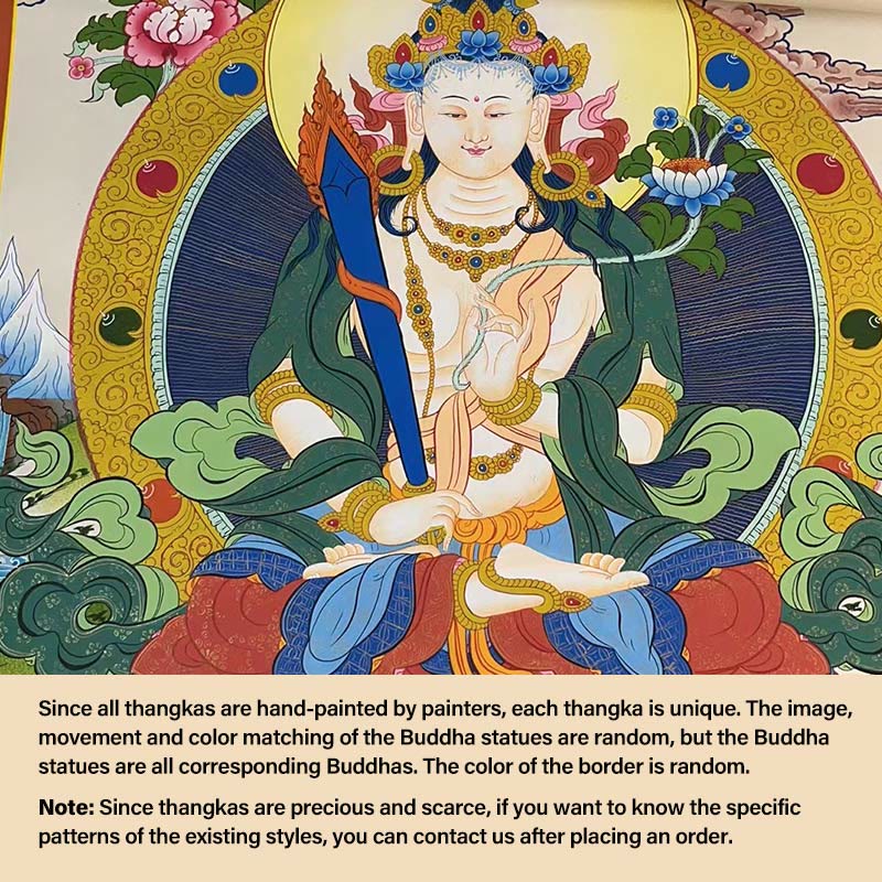 Buddha Stonesチベットタンカ画 黄色の富の神 緑の多羅観音 手作り装飾 ブラインドボックス（ランダムスタイル）