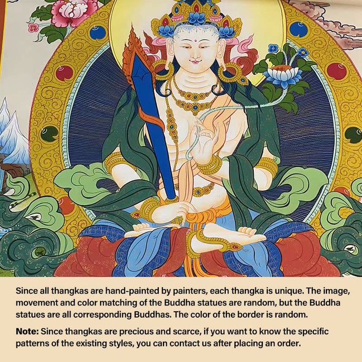 Buddha Stonesチベットタンカ画 黄色の富の神 緑の多羅観音 手作り装飾 ブラインドボックス（ランダムスタイル）