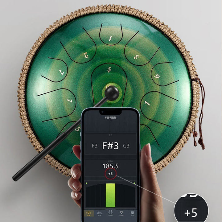 Buddha Stonesスチールタンドラム サウンドヒーリング マインドフルネス瞑想 ドラムキット 15音 14インチ 打楽器 - image 3