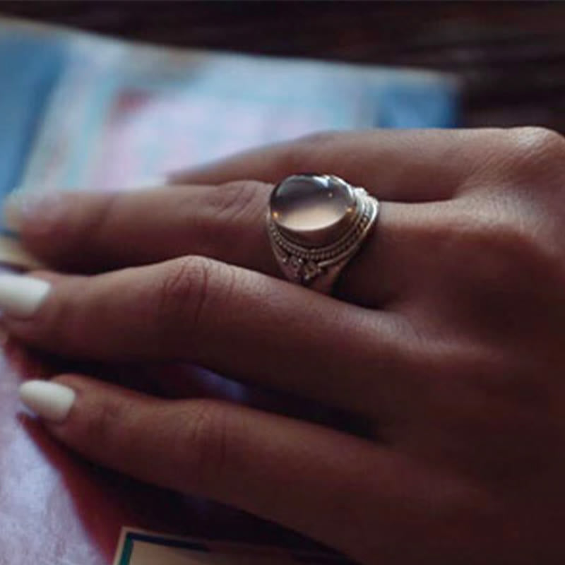 Buddha Stones 925スターリングシルバー ハンドメイド 天然ローズクォーツ 愛のエネルギー 調節可能リング - image 9