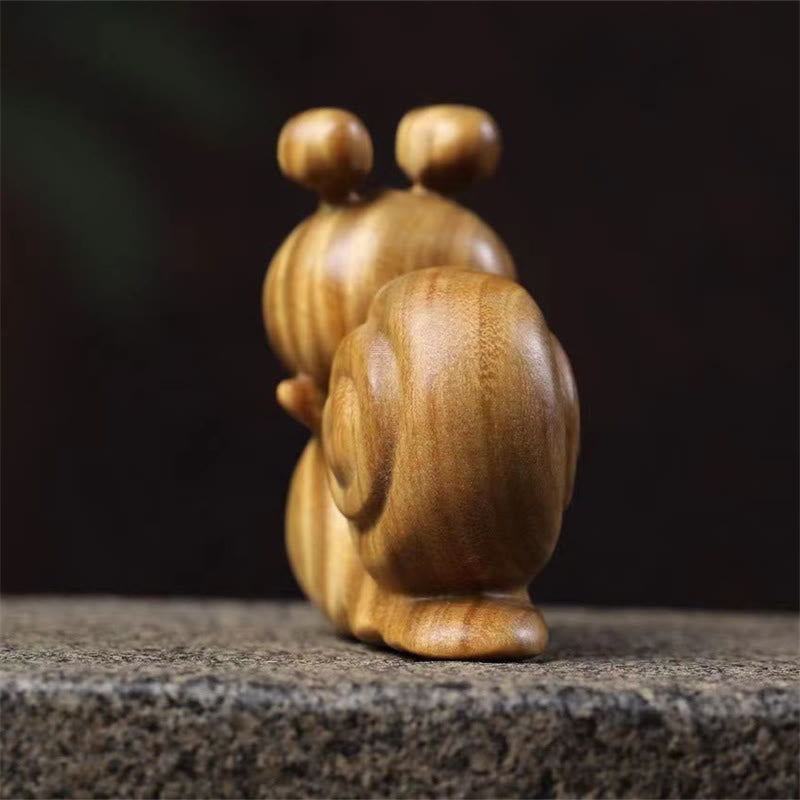 ミニグリーンサンダルウッドカタツムリ彫刻のBuddha Stonesデスク装飾 - image 3