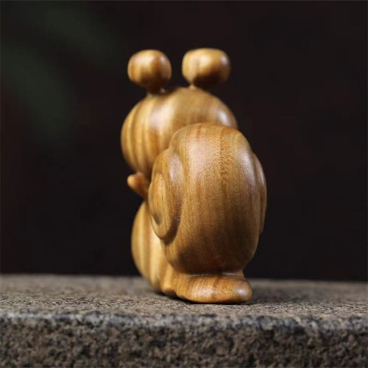 ミニグリーンサンダルウッドカタツムリ彫刻のBuddha Stonesデスク装飾 - image 3