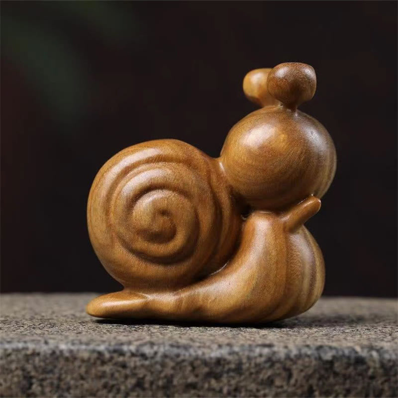 ミニグリーンサンダルウッドカタツムリ彫刻のBuddha Stonesデスク装飾 - image 2