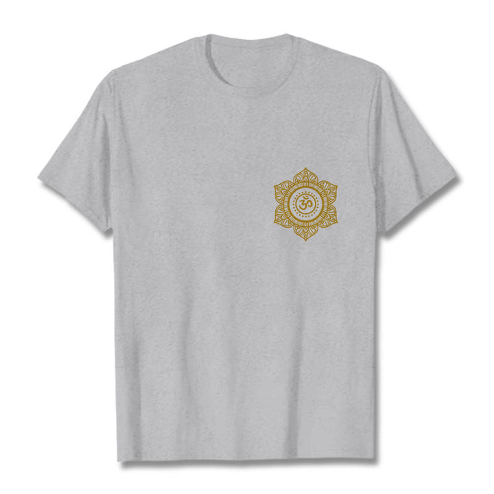 Buddha Stones黄金曼荼羅 OM 柄 Tシャツ - ライトグレー - 2XL - image 19