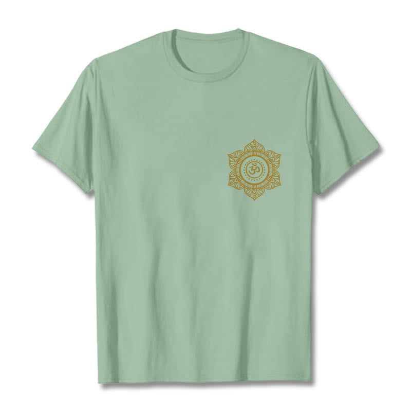 Buddha Stones黄金曼荼羅 OM 柄 Tシャツ - 淡い緑色 - 2XL - image 14