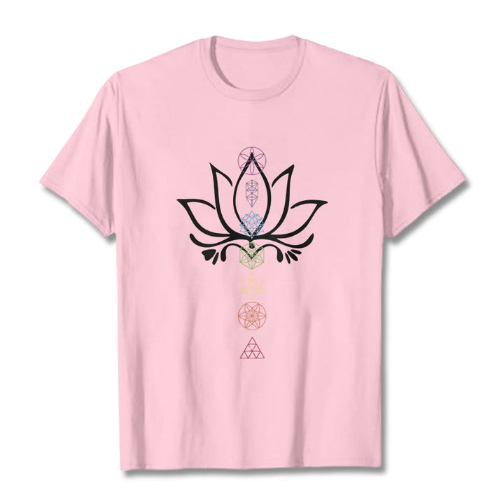 Buddha Stones、蓮、神聖幾何学Tシャツ - ライトピンク - 2XL - image 13