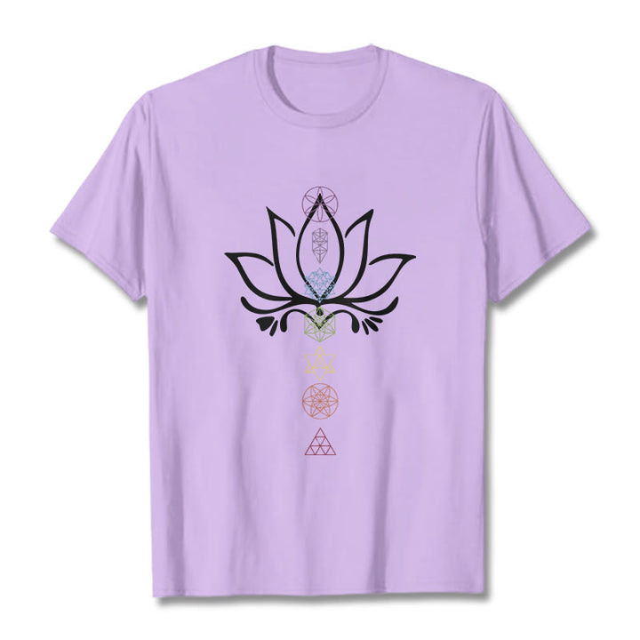 Buddha Stones、蓮、神聖幾何学Tシャツ - 梅 - 2XL - image 16