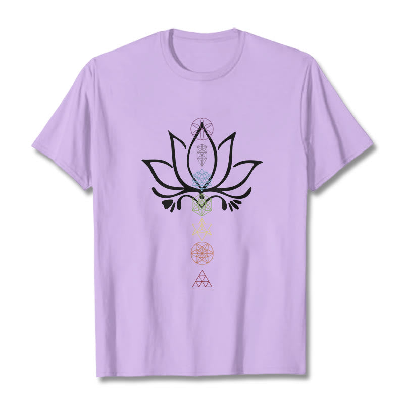 Buddha Stones、蓮、神聖幾何学Tシャツ - 梅 - 2XL - image 17