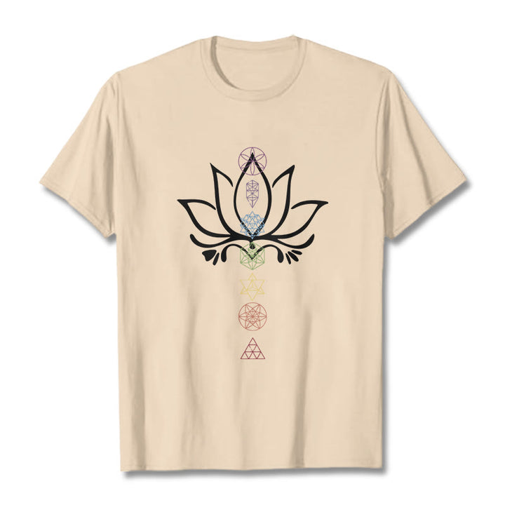 Buddha Stones、蓮、神聖幾何学Tシャツ - ビスク - 2XL - image 8