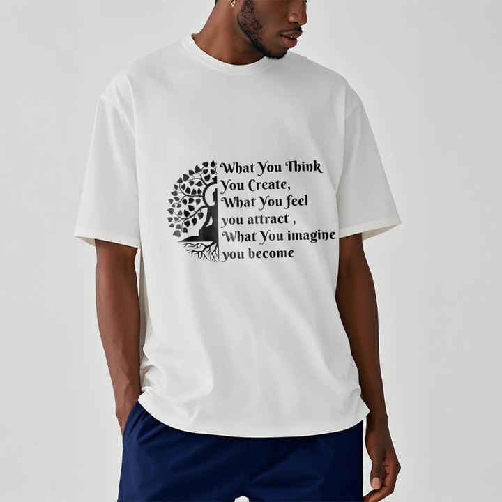 Buddha Stones半瞑想仏陀の木Tシャツ - image 2