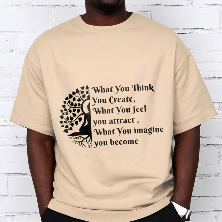 Buddha Stones半瞑想仏陀の木Tシャツ - image 9