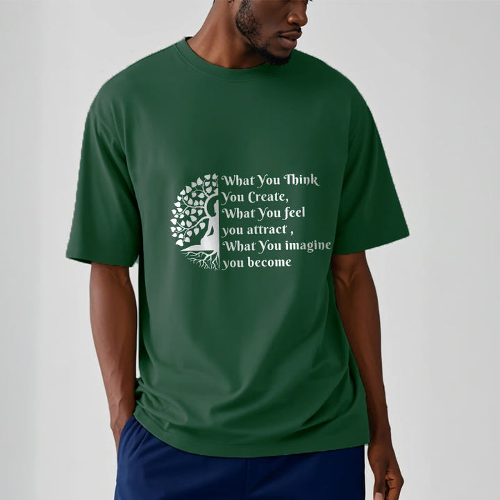 Buddha Stones半瞑想仏陀の木Tシャツ - image 11