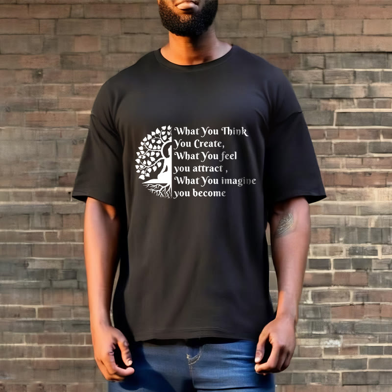 Buddha Stones半瞑想仏陀の木Tシャツ - image 7