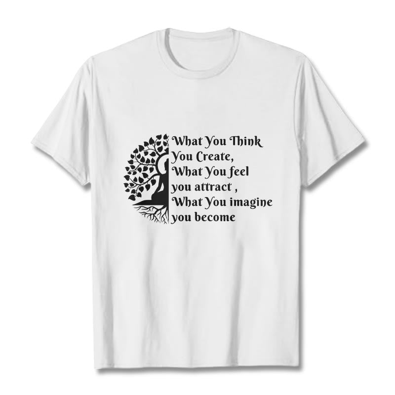 Buddha Stones半瞑想仏陀の木Tシャツ - 白 - 2XL - image 1