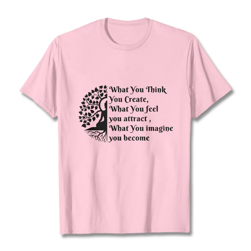 Buddha Stones半瞑想仏陀の木Tシャツ - ライトピンク - 2XL - image 13