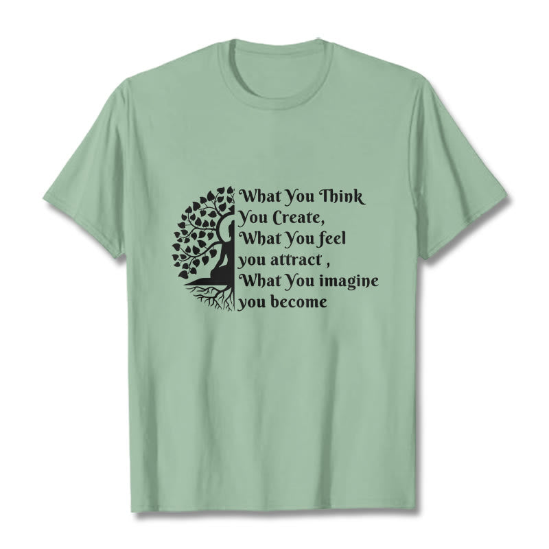 Buddha Stones半瞑想仏陀の木Tシャツ - 淡い緑色 - 2XL - image 14
