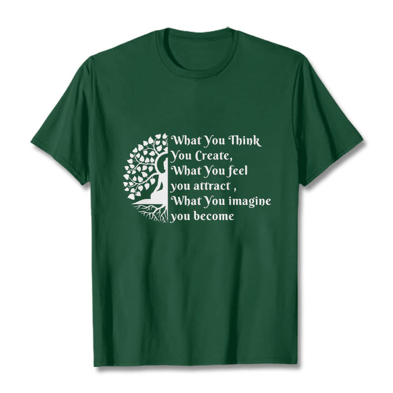 Buddha Stones半瞑想仏陀の木Tシャツ - フォレストグリーン - 2XL - image 10