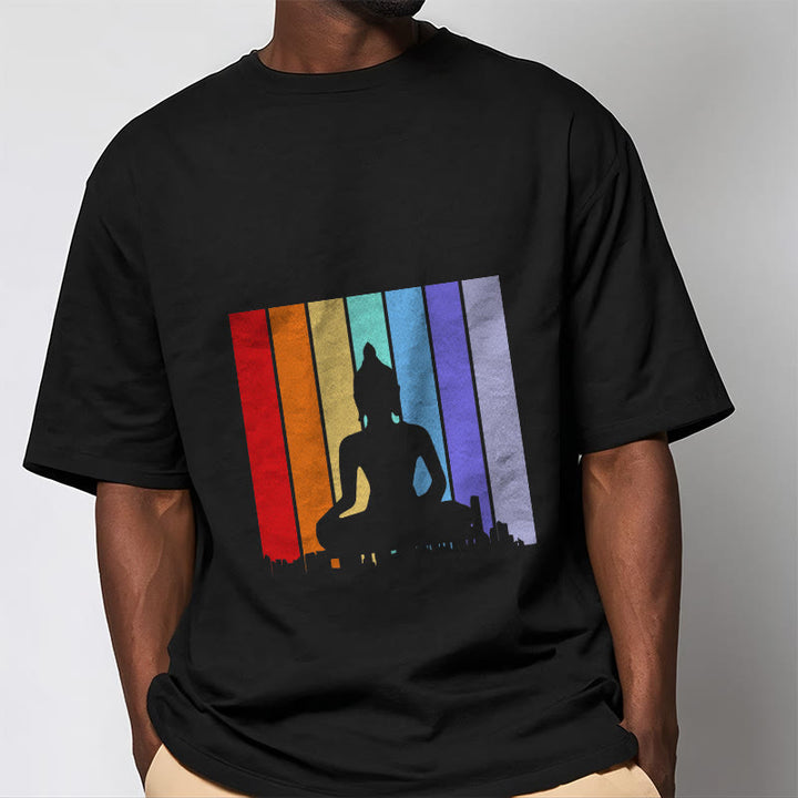 Buddha Stones瞑想仏陀レインボーTシャツ - image 2