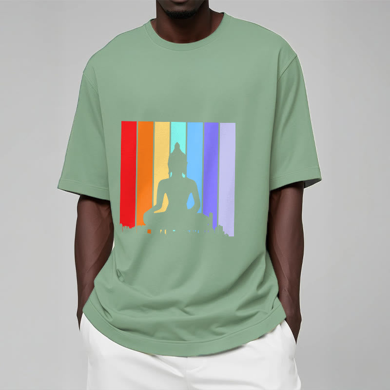 Buddha Stones瞑想仏陀レインボーTシャツ - image 15