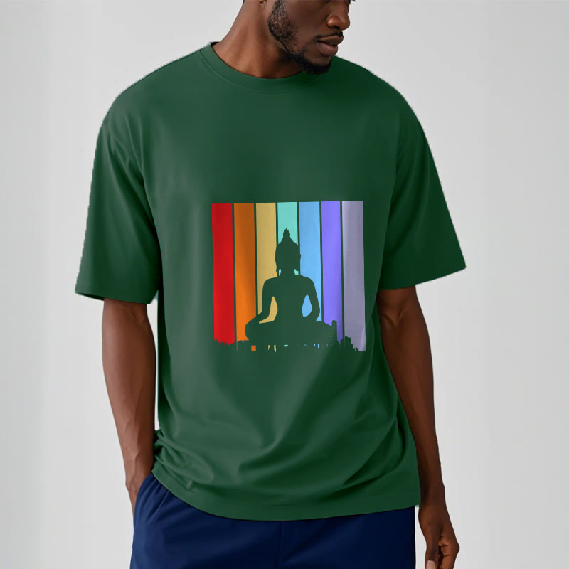 Buddha Stones瞑想仏陀レインボーTシャツ - image 12