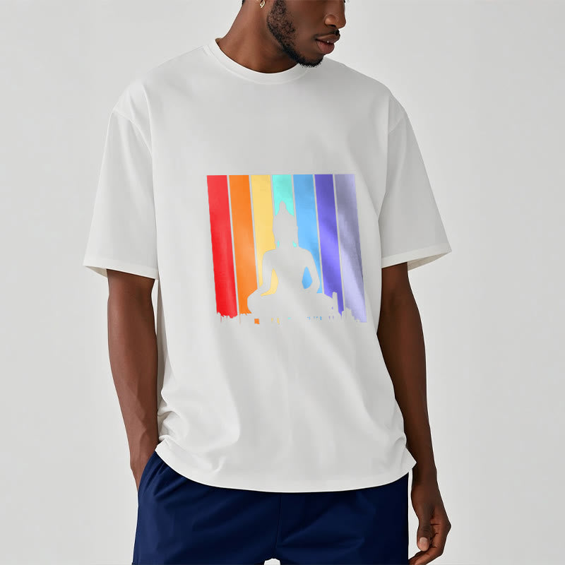 Buddha Stones瞑想仏陀レインボーTシャツ - image 6