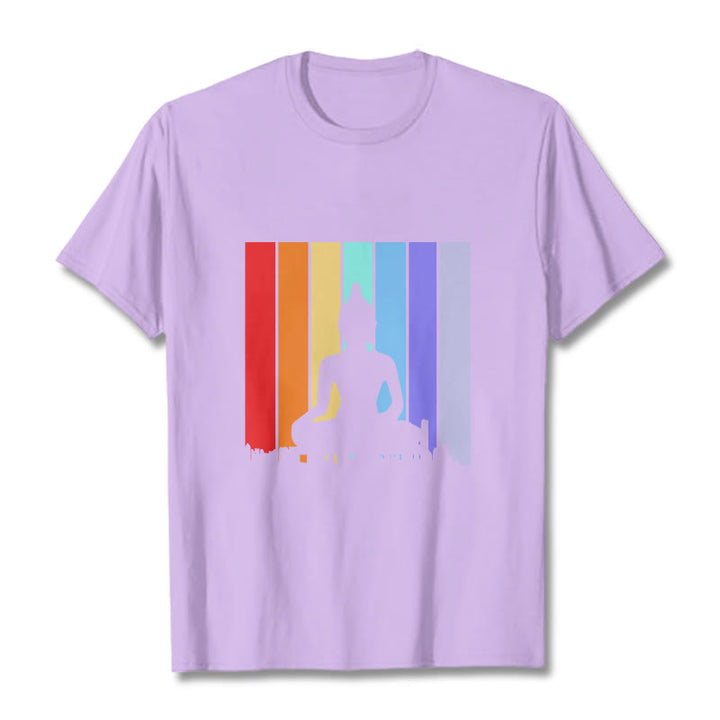 Buddha Stones瞑想仏陀レインボーTシャツ - 梅 - 2XL - image 17