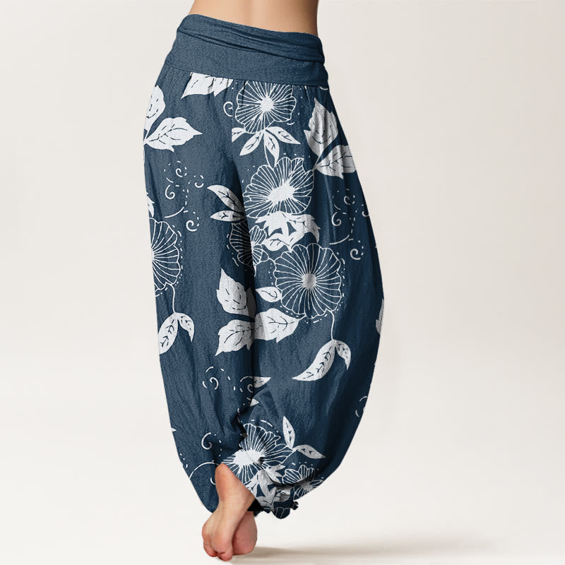 Buddha Stonesカジュアル つる花 葉柄 レディース 伸縮性ウエスト ハーレムパンツ - image 10