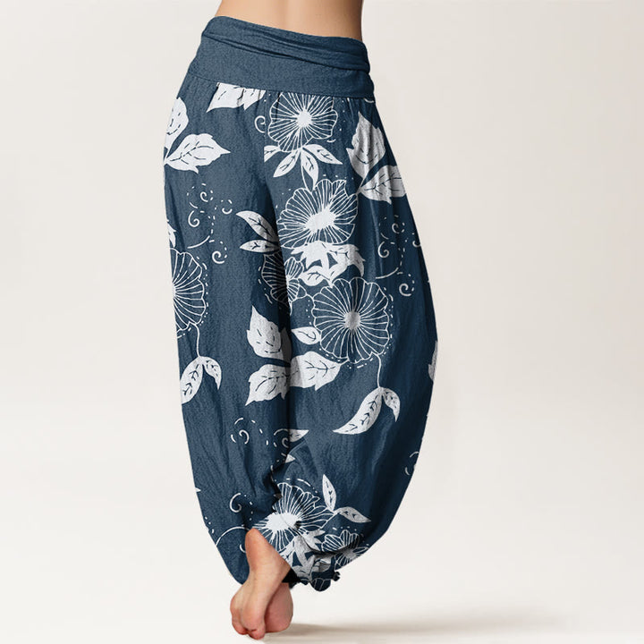 Buddha Stonesカジュアル つる花 葉柄 レディース 伸縮性ウエスト ハーレムパンツ - image 10