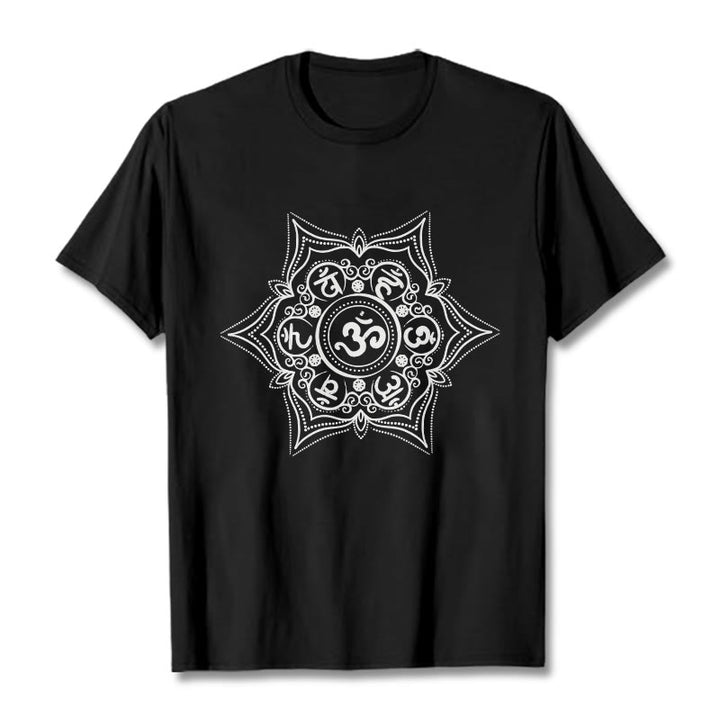 Buddha Stones Mandala オーム・マニ・パドメ・フム Tee Tシャツ - 黒 - 2XL - image 3