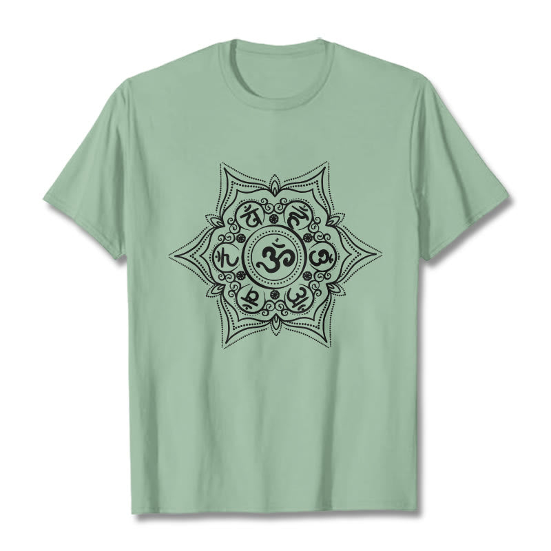 Buddha Stones Mandala オーム・マニ・パドメ・フム Tee Tシャツ - 淡い緑色 - 2XL - image 14