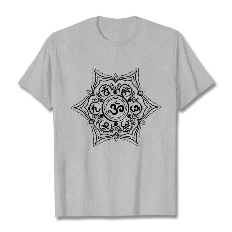 Buddha Stones Mandala オーム・マニ・パドメ・フム Tee Tシャツ - ライトグレー - 2XL - image 19