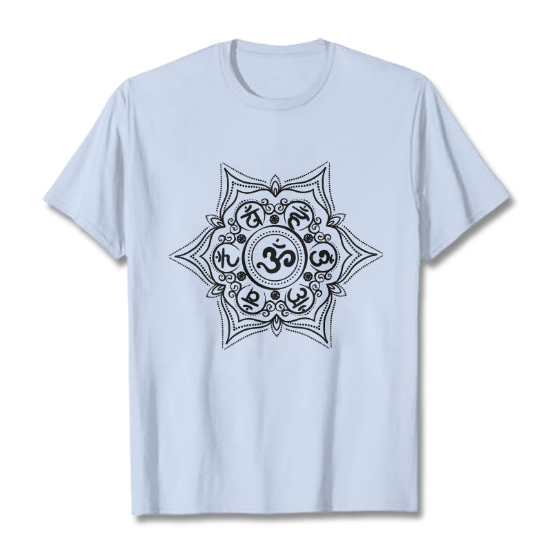 Buddha Stones Mandala オーム・マニ・パドメ・フム Tee Tシャツ - ライトシアン - 2XL - image 19