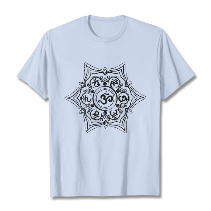 Buddha Stones Mandala オーム・マニ・パドメ・フム Tee Tシャツ - ライトシアン - 2XL - image 18