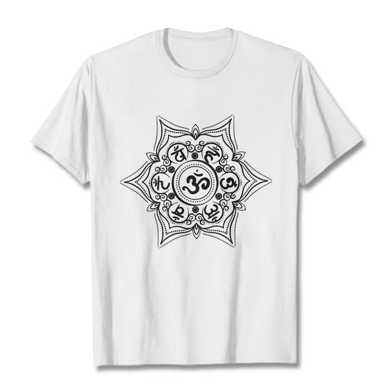 Buddha Stones Mandala オーム・マニ・パドメ・フム Tee Tシャツ - 白 - 2XL - image 8