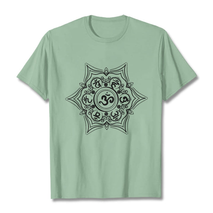 Buddha Stones Mandala オーム・マニ・パドメ・フム Tee Tシャツ - ペールグリーン - 2XL - image 15
