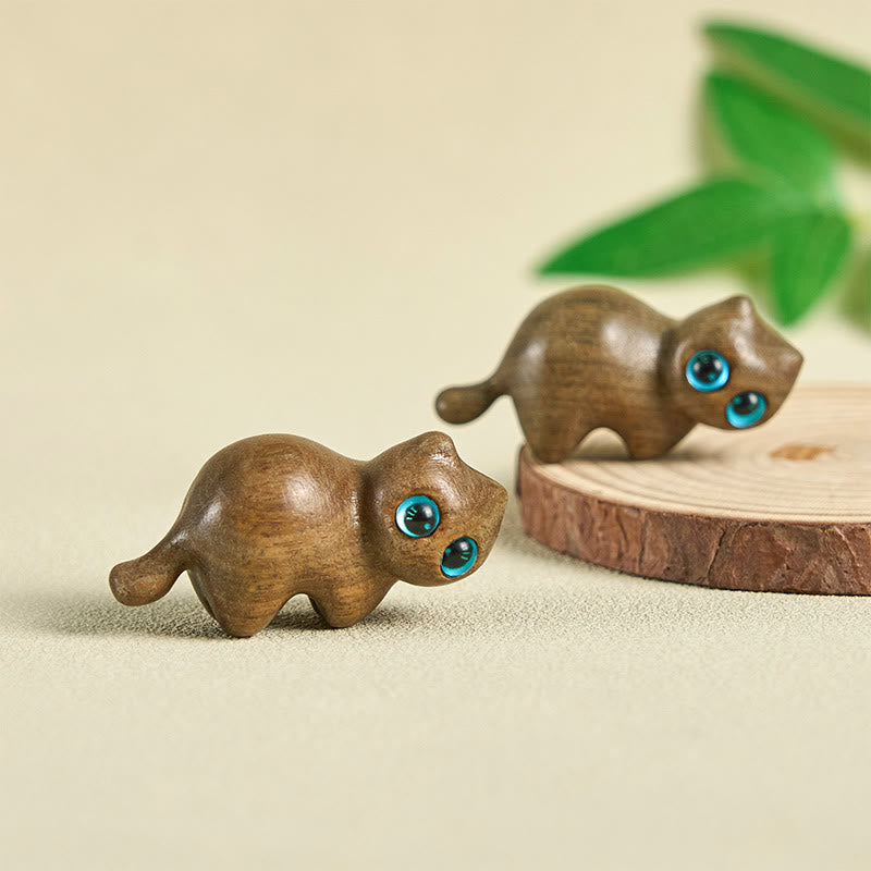 Buddha Stonesミニかわいいストレッチ猫彫刻癒しのデスク装飾 - image 4