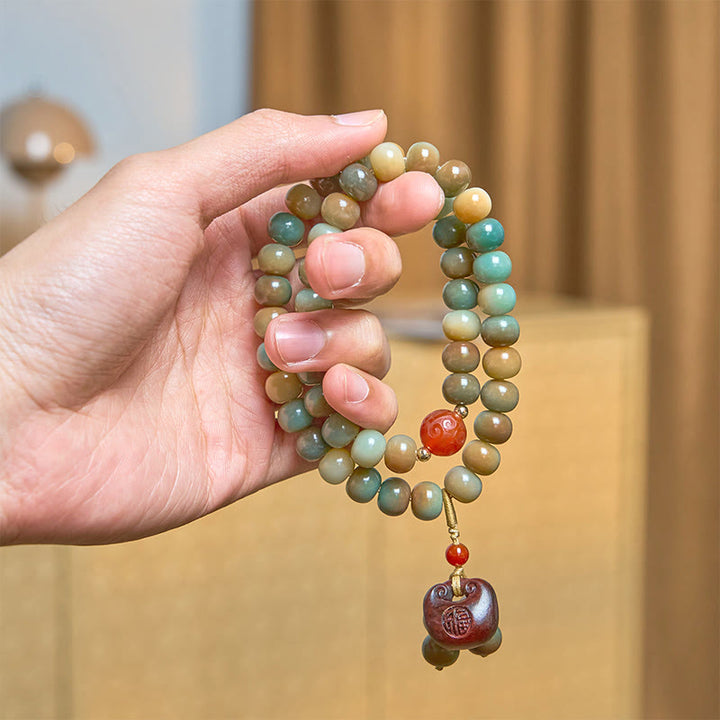 Buddha Stonesカラフル 菩提樹 ハーモニー ダブルラップブレスレット