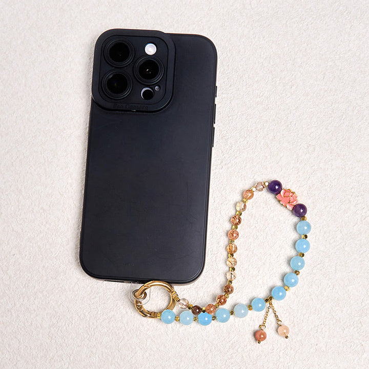 Buddha Stones天然 スーパーセブン クリスタル 守護 キーチェーン 携帯電話 吊り下げ 装飾