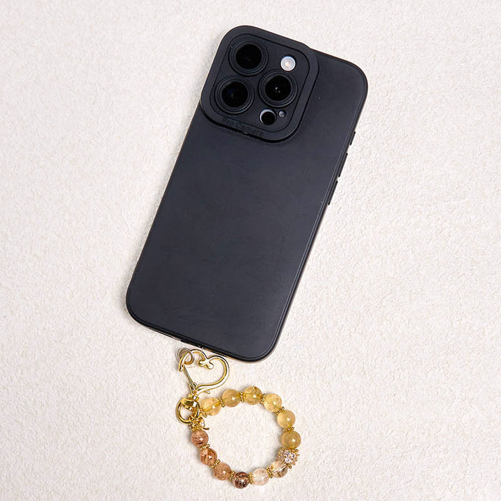 Buddha Stonesゴールデンルチルクォーツ 縁起物 キーホルダー 吊り下げ装飾
