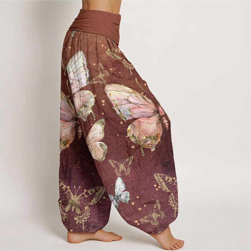 Buddha Stonesヴィンテージ バタフライ柄 レディース 伸縮性ウエスト ハーレムパンツ - image 7