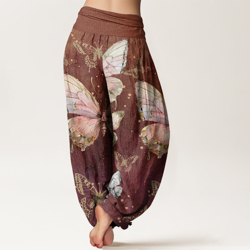 Buddha Stonesヴィンテージ バタフライ柄 レディース 伸縮性ウエスト ハーレムパンツ - image 6